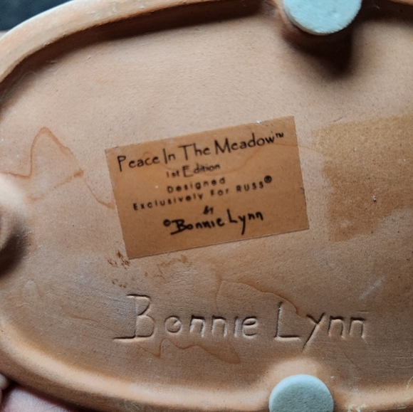 Christmas Ceramic Snowman - Peace In The Meadow - Bonnie Lynn - 1st Edition Russ - Picture 5 of 7